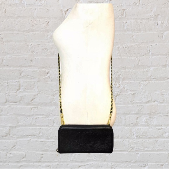 Chanel CC Caviar Leather Zip Around Long Wallet - Picture 9 of 10